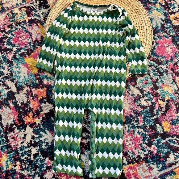 Kate Quinn Harlequin Checker Print Long Sleeve Union Suit - Picture 1 of 3